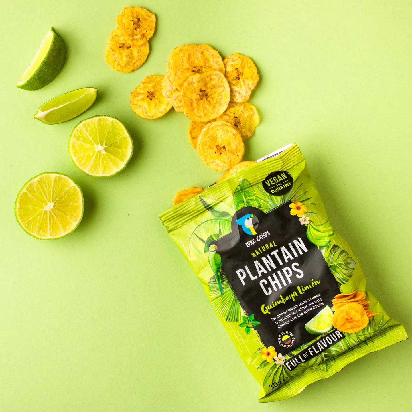 Chips de banane plantain Loro Crisps - Citron Quimbaya