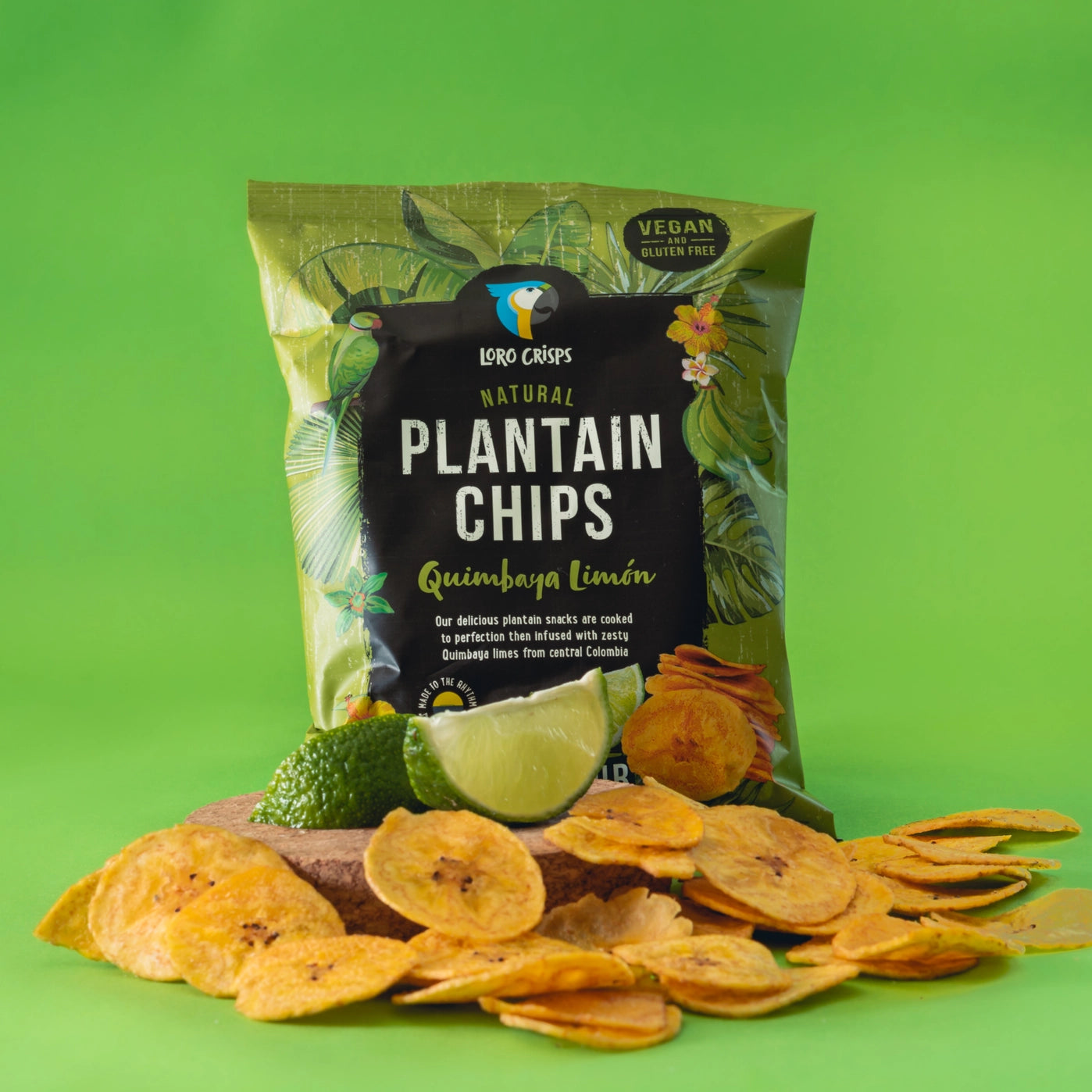 Chips de banane plantain Loro Crisps - Citron Quimbaya