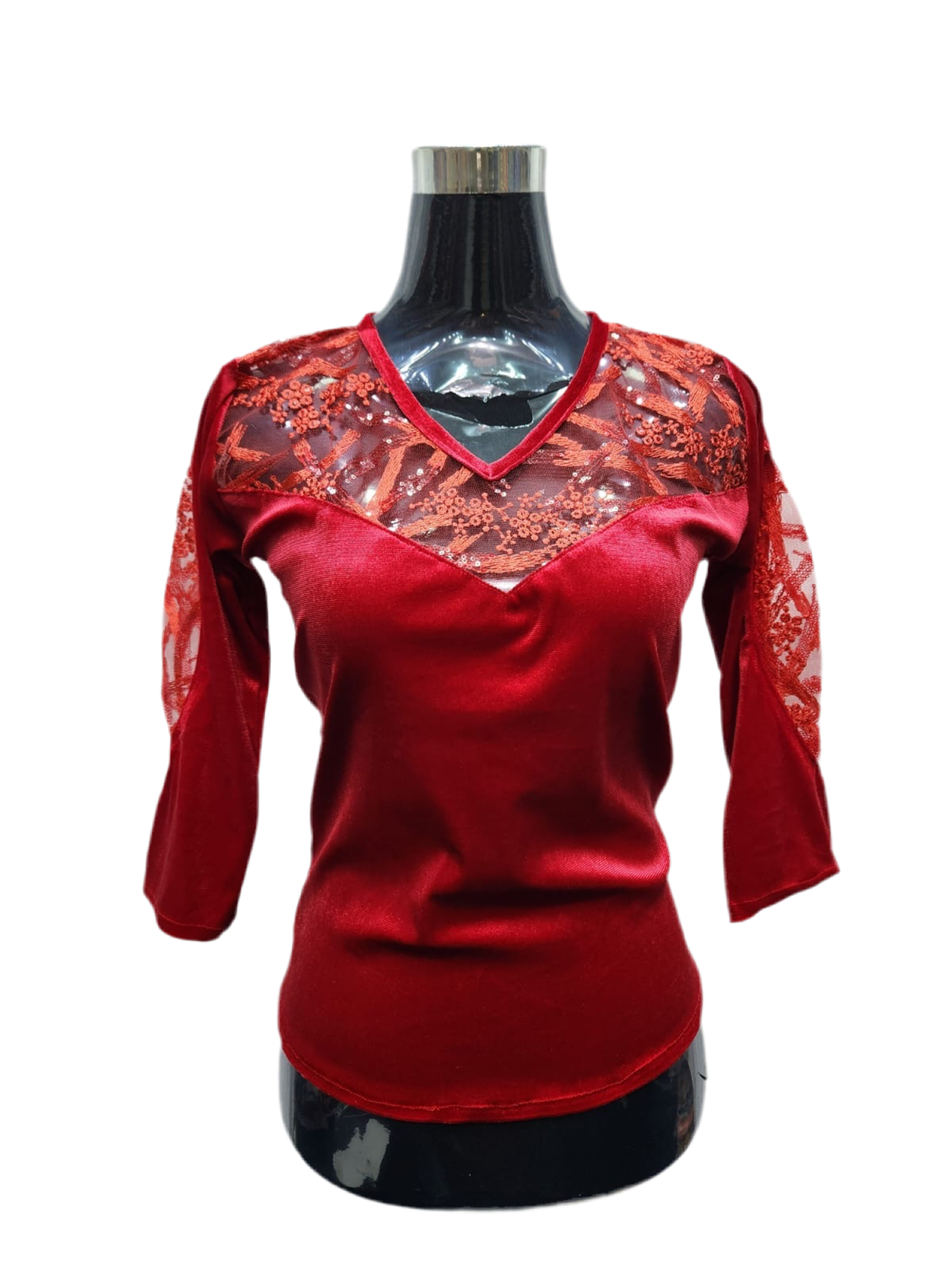Body velours Rouge - STBOD2501