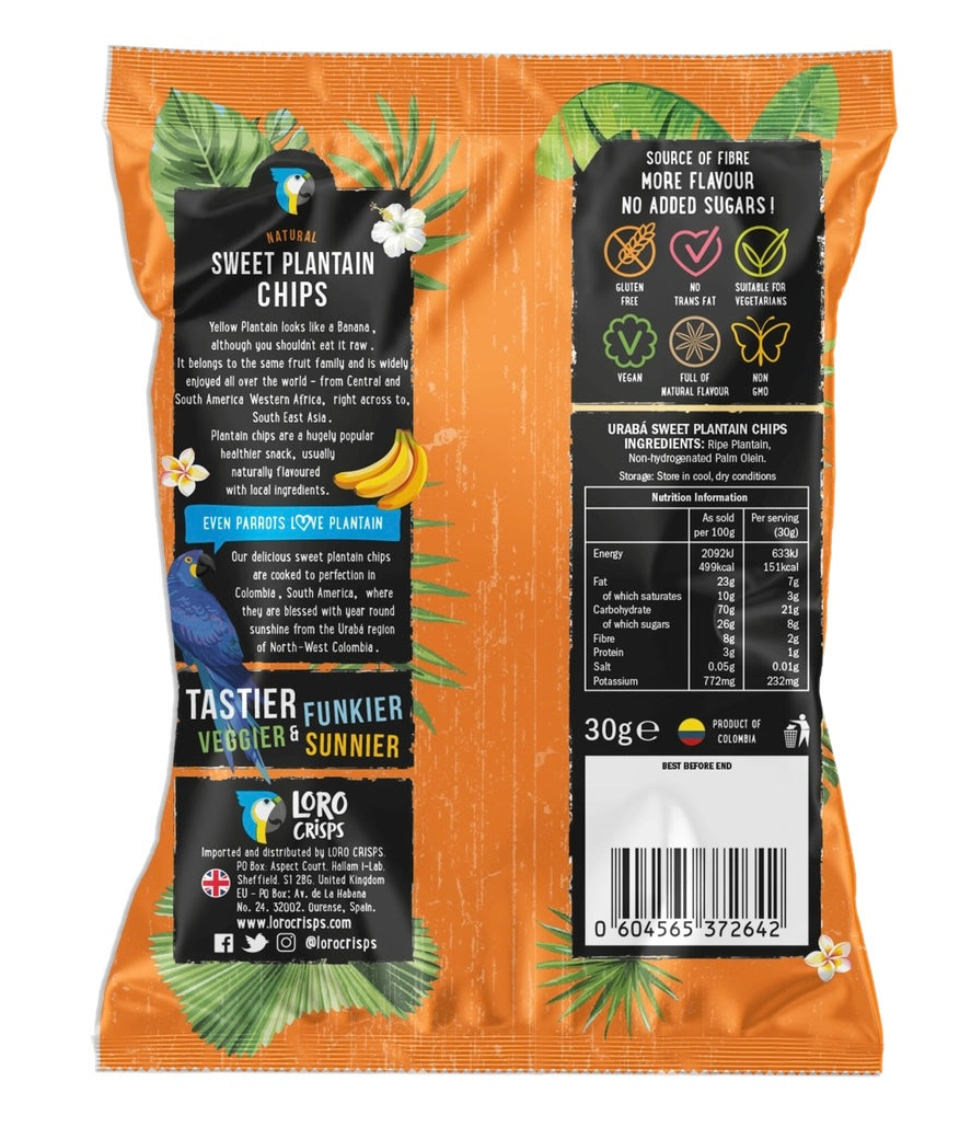 Chips de Plantain Sucrée Loro Crisps - Uraba Sunshine