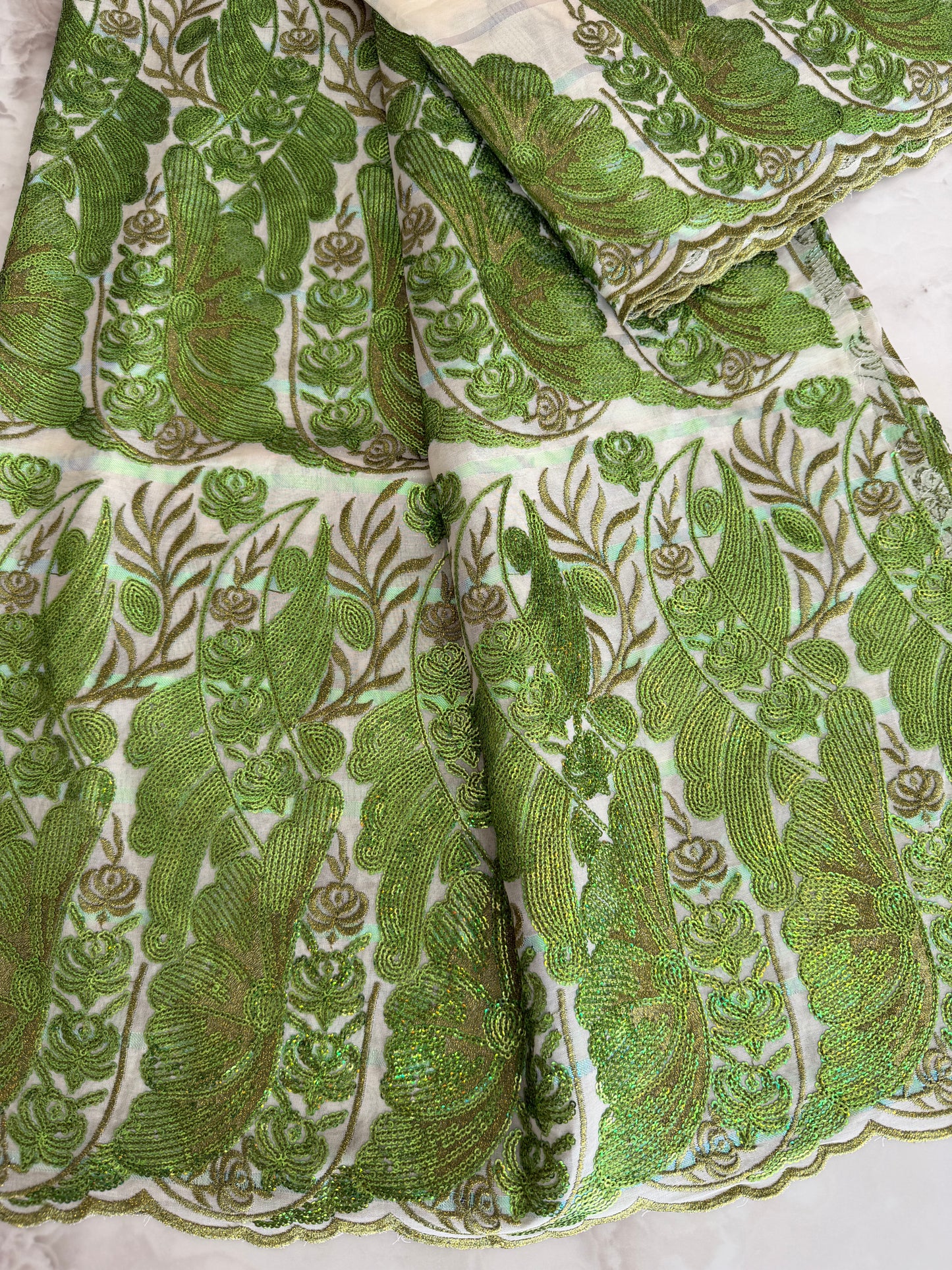 Salouva 2 pièces Sequin - Blanc cassé - Vert Pomme