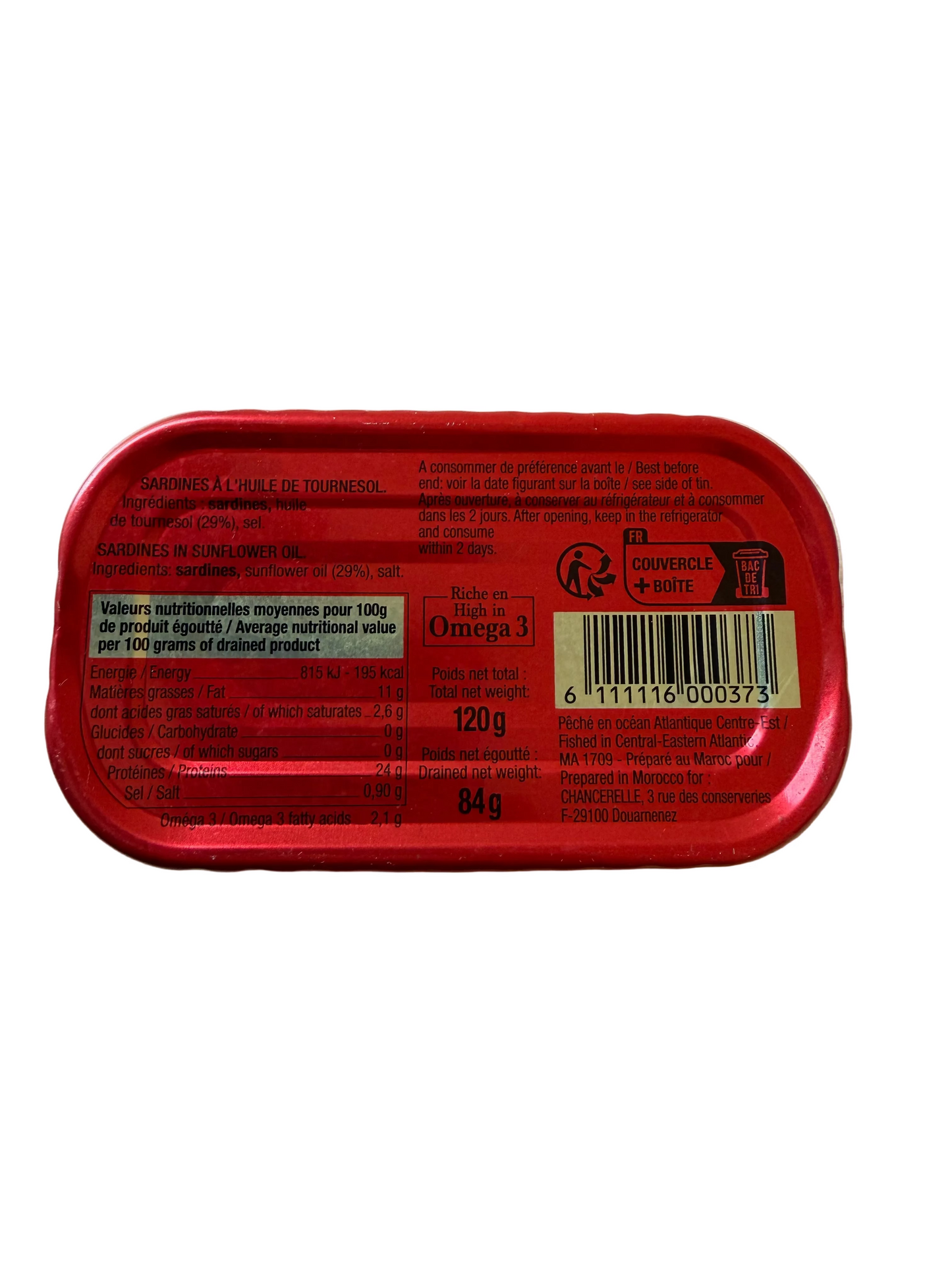 Pack 30 Sardines à l’huile de tournesol – Armorial – 120 g