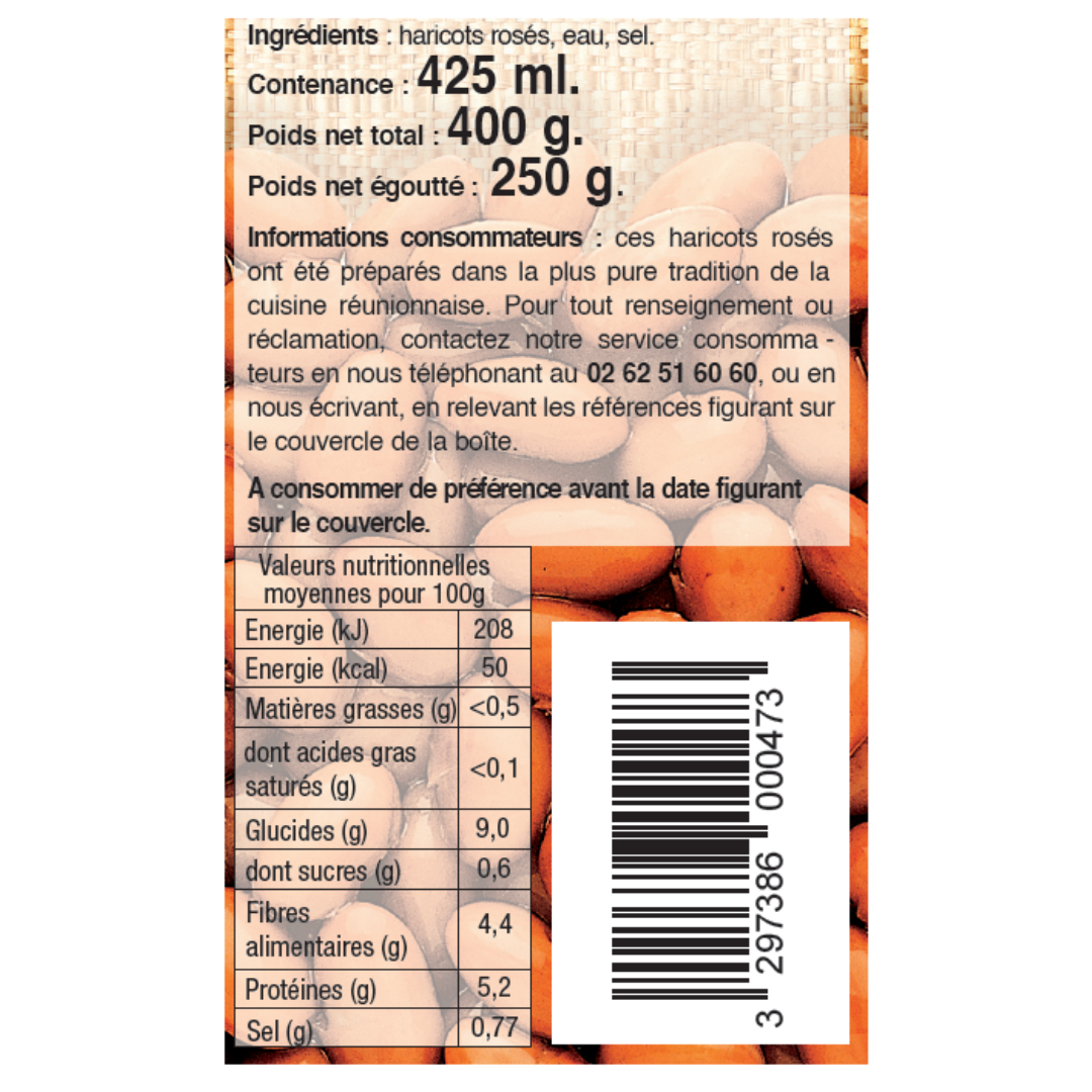 Haricots Rosés naturels Royal Bourbon 400g