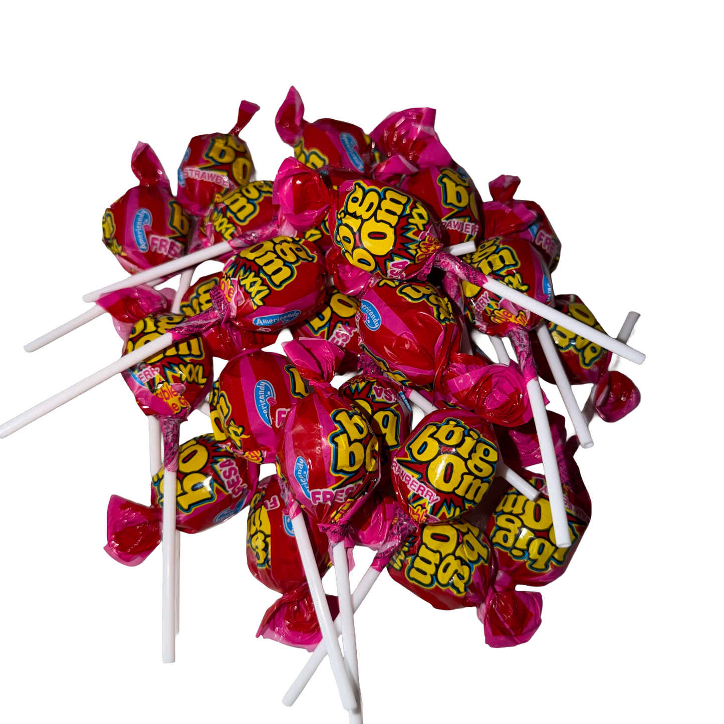 20 Bonbons Sucette Big Bom XXL Fraise 25g