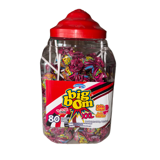 80 Bonbons Sucette Big Bom XXL Cerise 25g