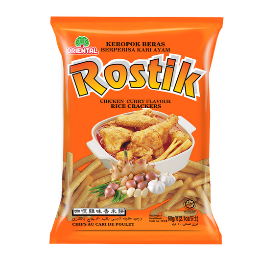 Pack de 10 Chips Rostik Chicken Curry 60g